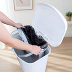 White 13-Gallon Kitchen Trash Bin with Step Pedal and Odor Control