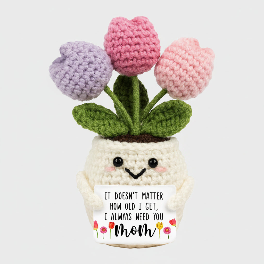 Handcrafted Crochet Flower Desk Decoration for Mother's Day Gifts
