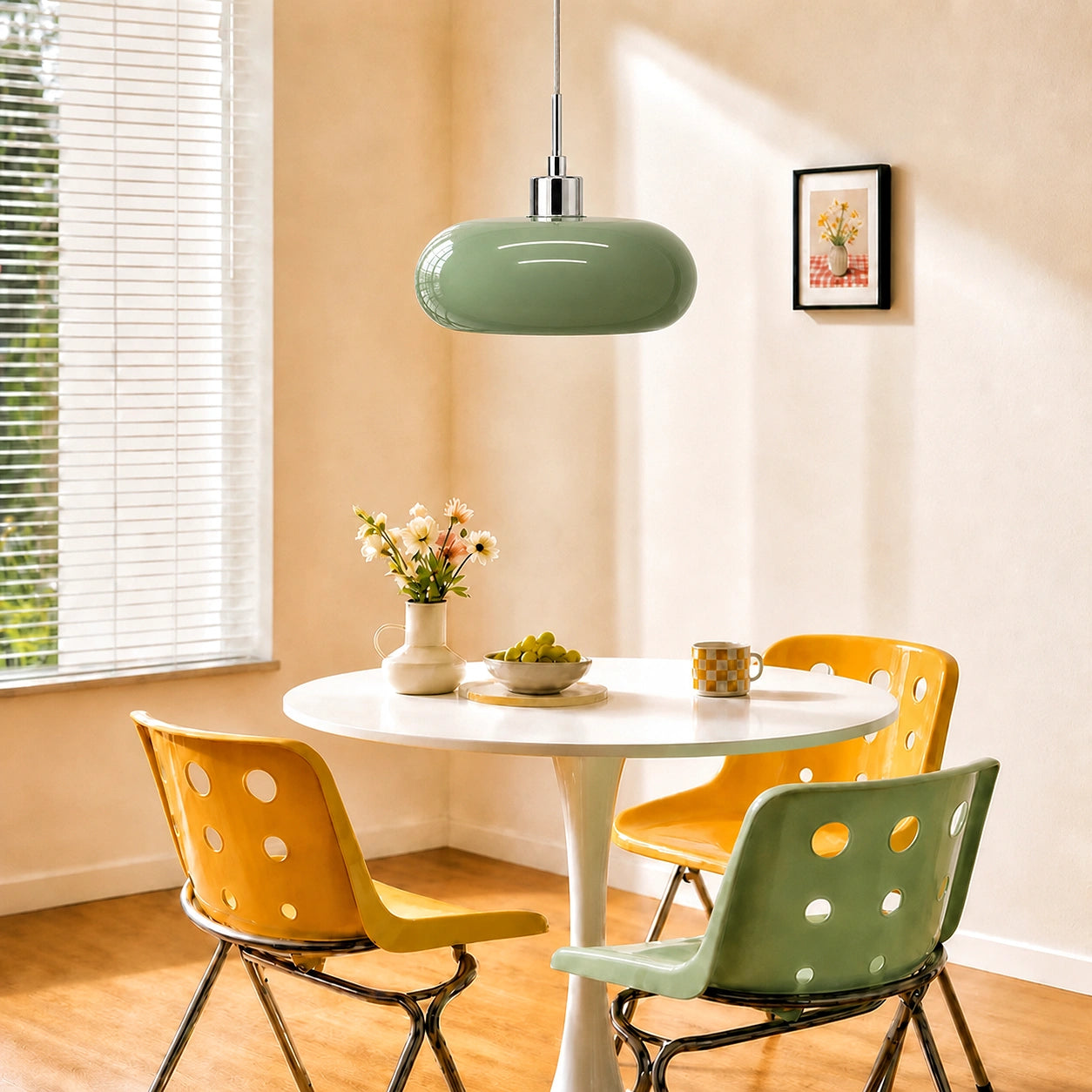 Geometric Transparent Glass Pendant Light (E27 Compatible)