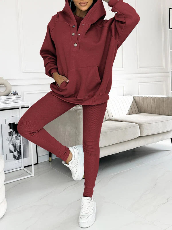 Two-Piece Loungewear Set Loose Fit Eco Friendly Cotton Blend