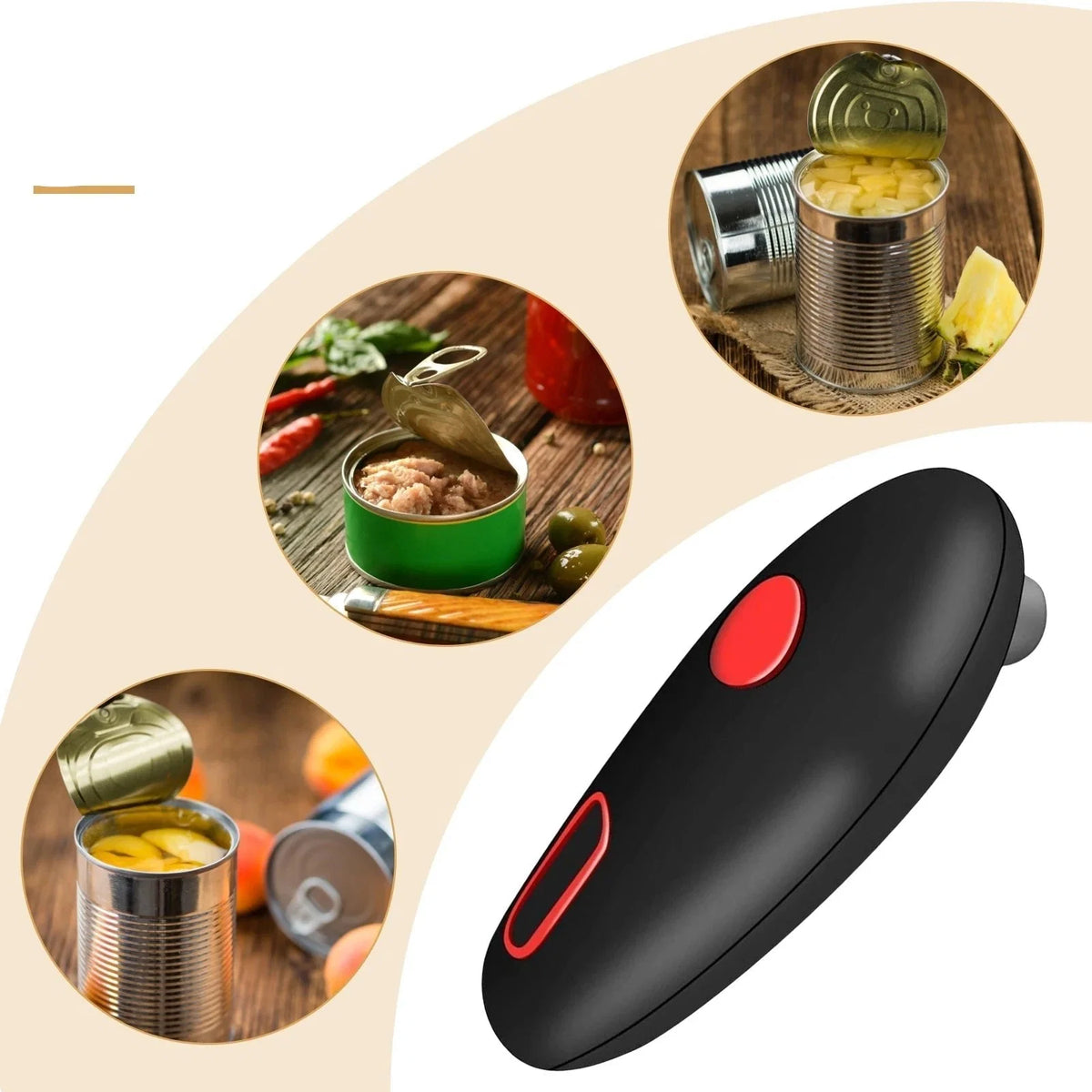 Can Opener One-Touch Smooth-Cut Battery-Powered