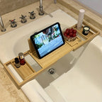 Bathtub Tray Adjustable Bamboo Book & Drink Holder