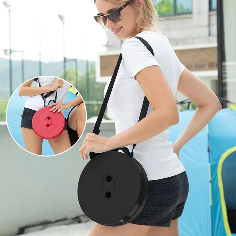 Portable Folding Stool Adjustable Height Folds Flat