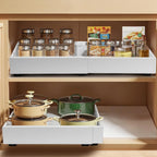 Pull-Out Cabinet Drawers Adjustable Width 77 Lb Capacity