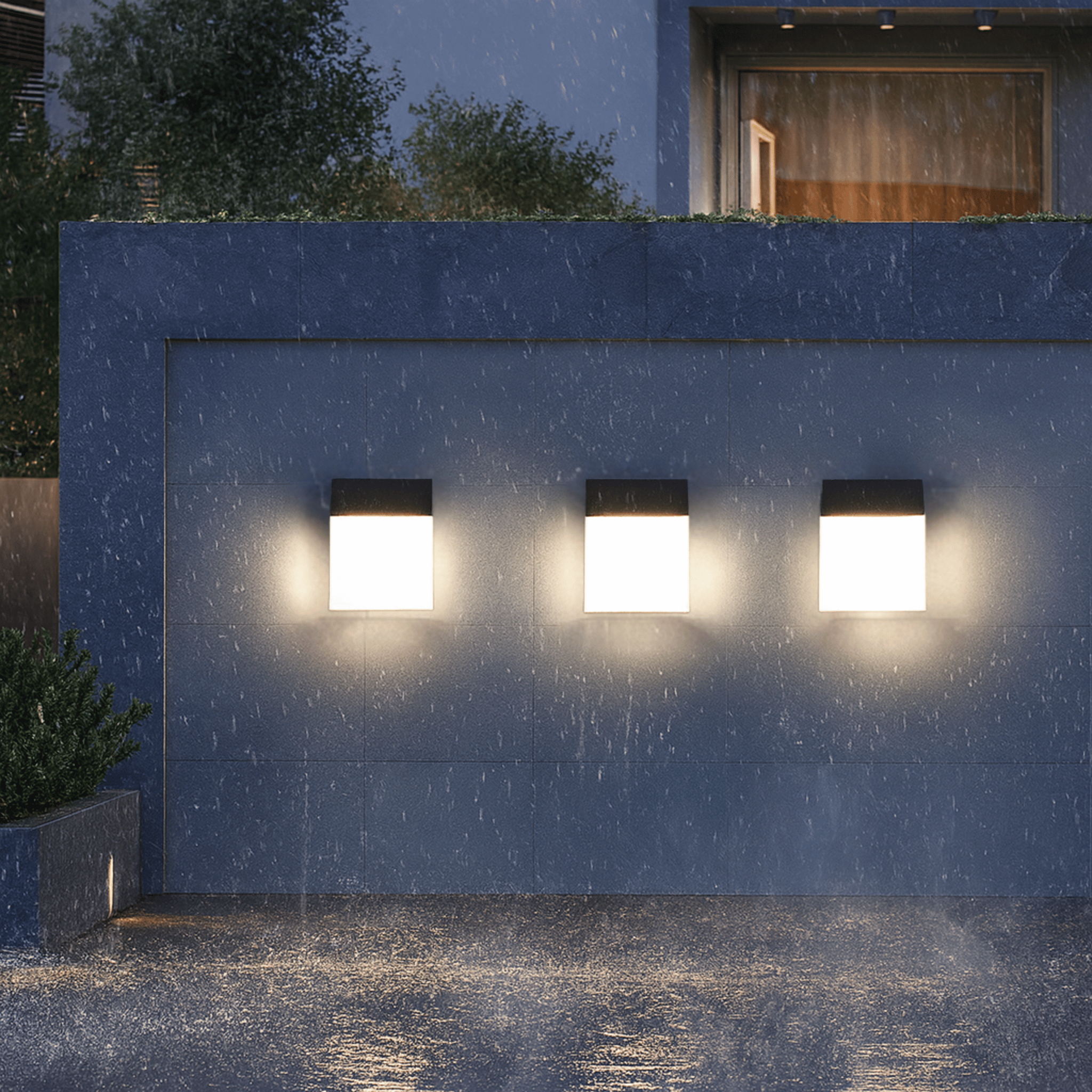 Motion Sensor Outdoor Wall Light with Flat Panel Design