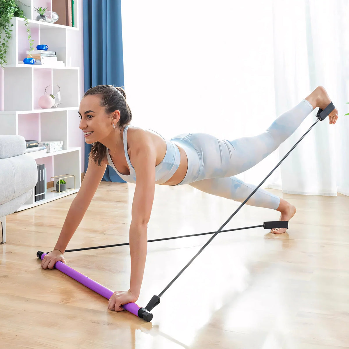 Pilates Bar Joint-Friendly Adjustable Resistance Bands