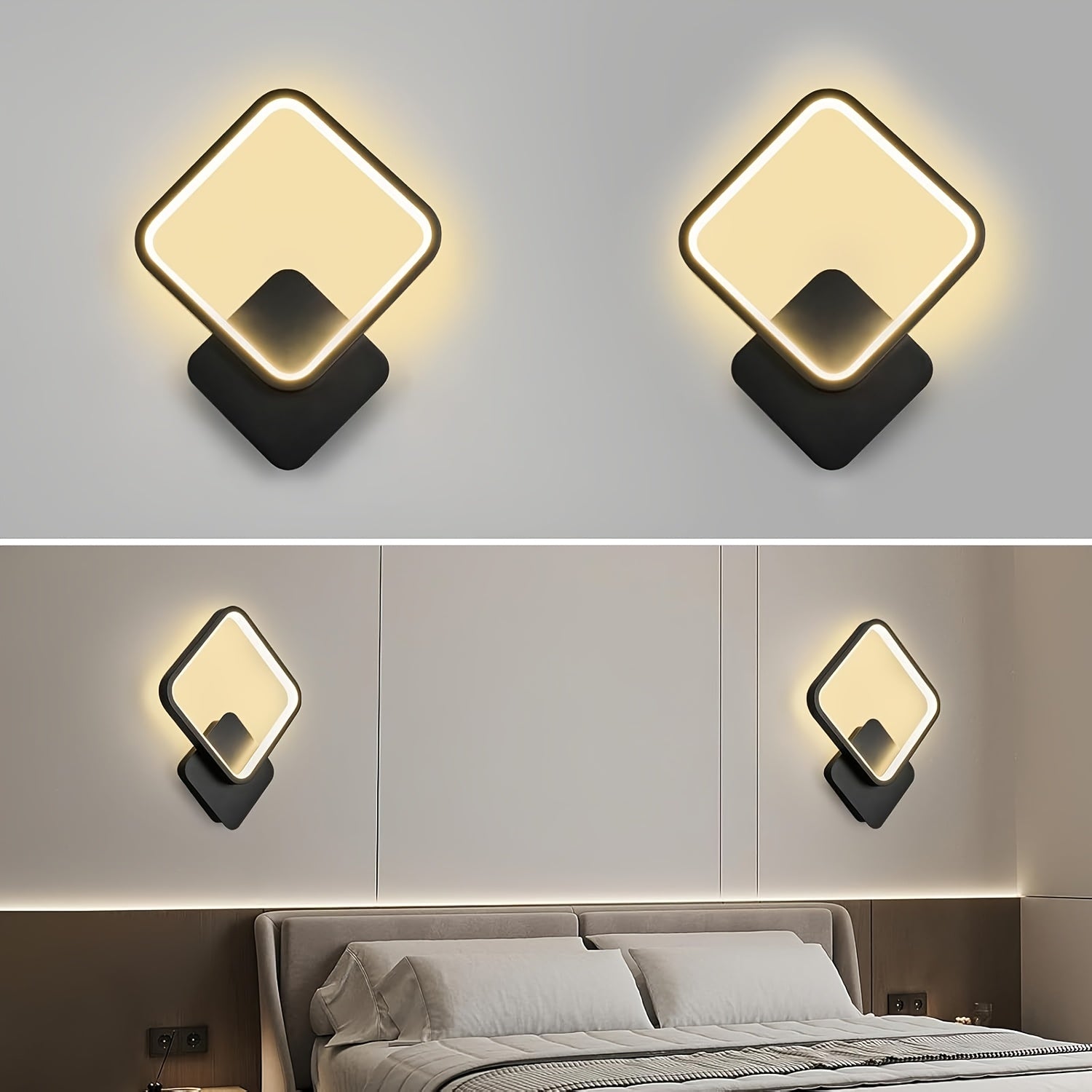 Geometric LED Wall Light – Modern Square Minimalist Design