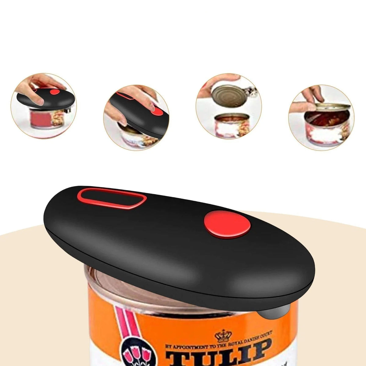 Can Opener One-Touch Smooth-Cut Battery-Powered