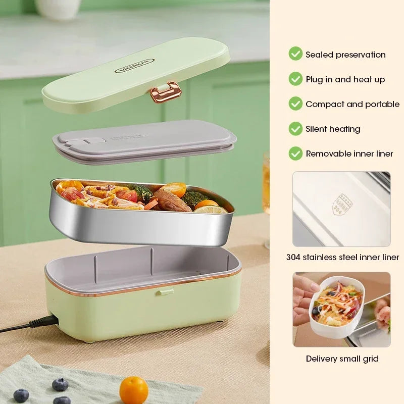 Electric Lunch Box Auto-Heating & Steaming 900ml Leak-Proof
