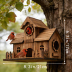 Multiple-Entrance Untreated Oak Birdhouse