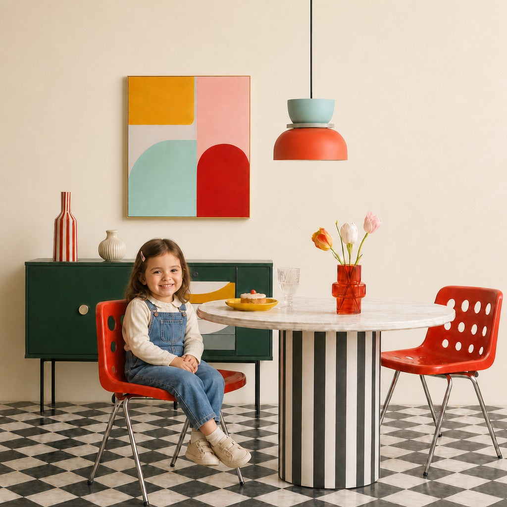 Color-Block Metal Pendant Lamp (30 cm)
