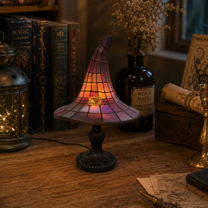 Colorful Mosaic Hat-Shaped Table Lamp