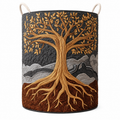 Quilted Cotton-Polyester Self-Standing & Foldable Laundry Basket