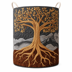 Quilted Cotton-Polyester Self-Standing & Foldable Laundry Basket