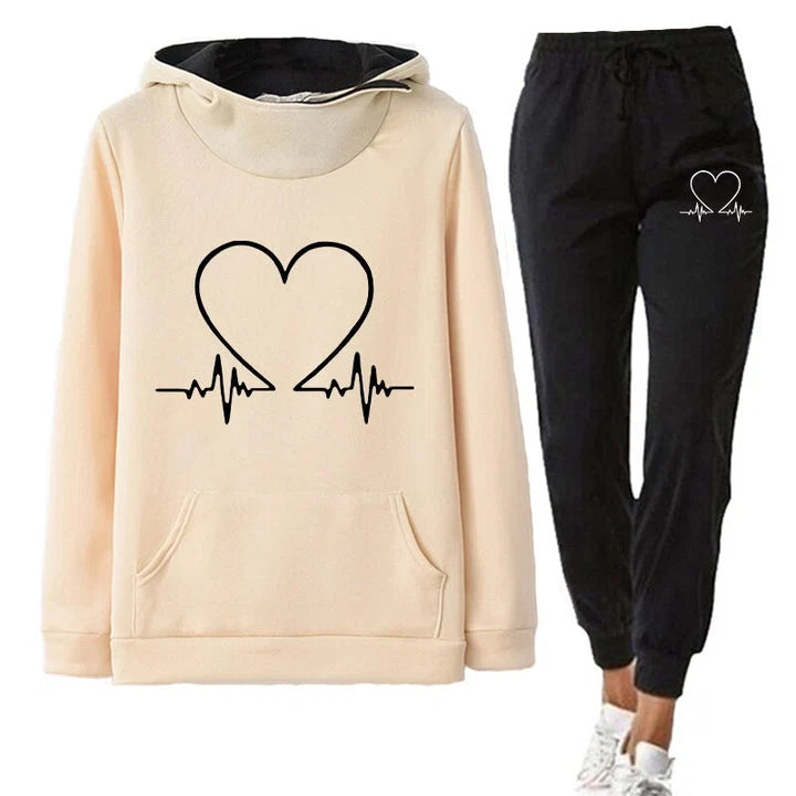 Tracksuit Set Ultrasoft Cotton Loose Straight Fit Double-Stitched