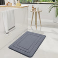 Absorbent Coral Fleece & Non-Slip Bath Mat (Elongated)