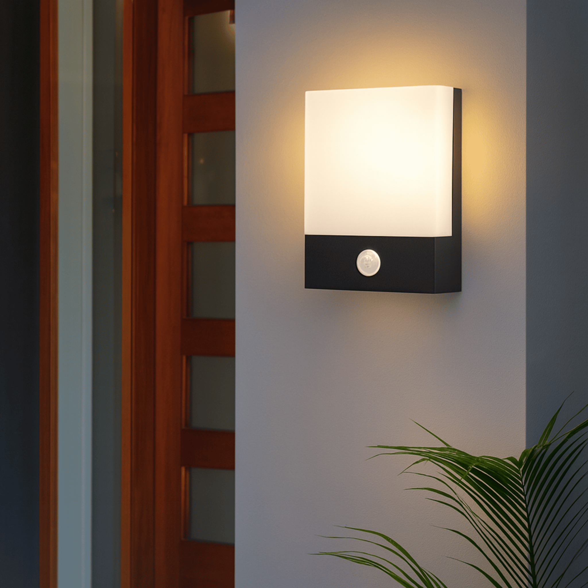 Motion Sensor Outdoor Wall Light with Flat Panel Design