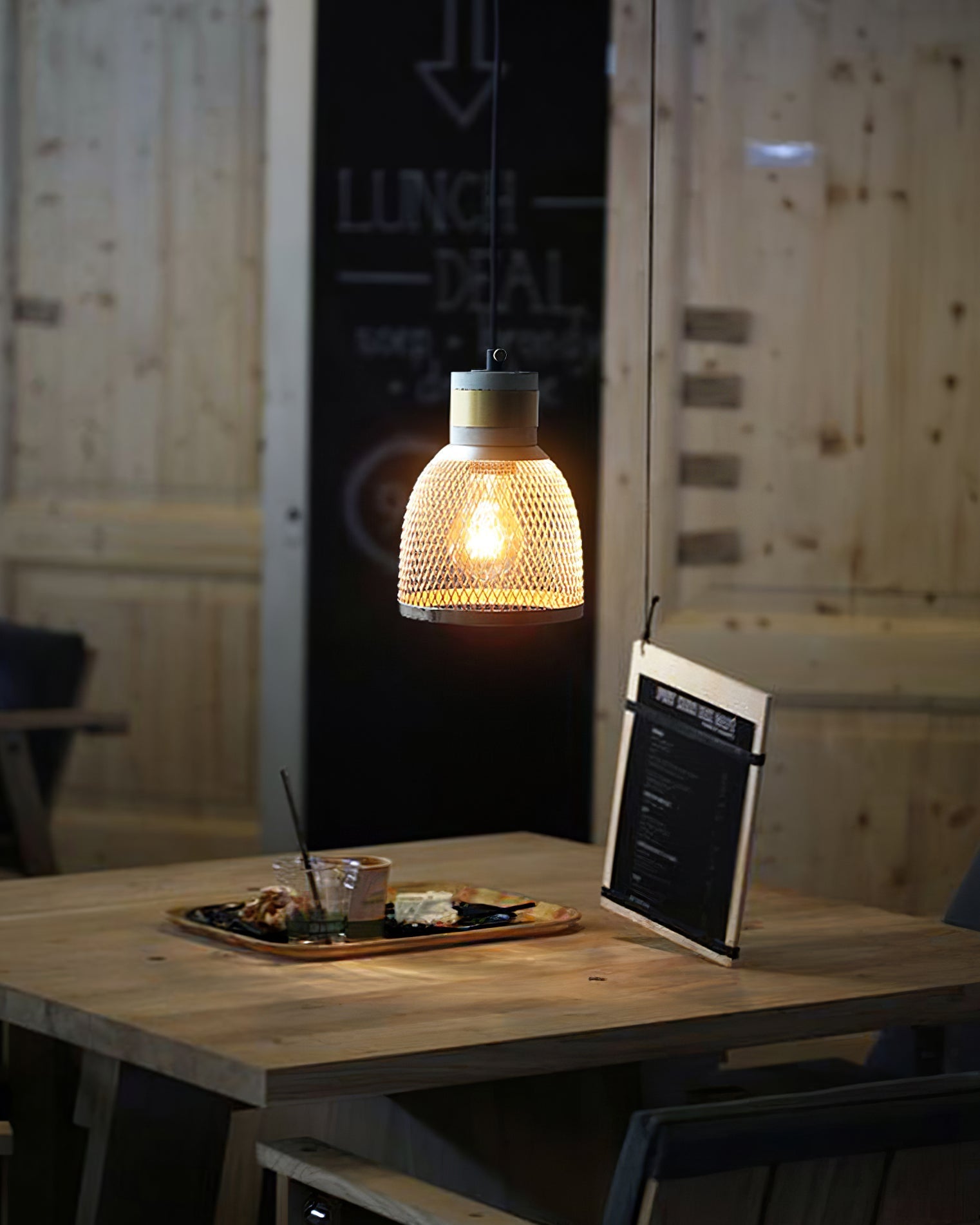 Concrete-Look Ceiling-Mount Pendant Light