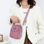 Handbag Ample Storage Multiple Zip Pockets Removable Strap