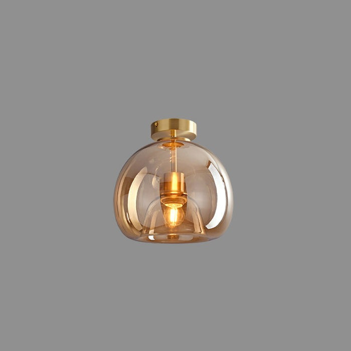 Retro Amber Pendant Light – Vintage Bubble Glass Ceiling Fixture