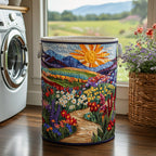 Quilted Cotton-Polyester Self-Standing & Foldable Laundry Basket