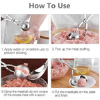 Meatball Maker Stainless Steel Ergonomic Grip Dishwasher Safe