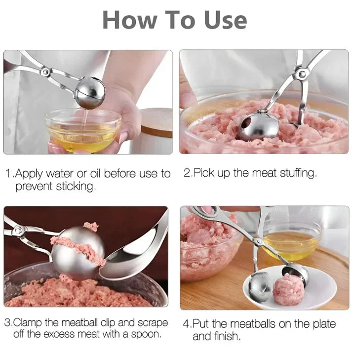 Meatball Maker Stainless Steel Ergonomic Grip Dishwasher Safe