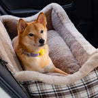 Dog Car Seat Plush Non-Slip Base & Adjustable Straps