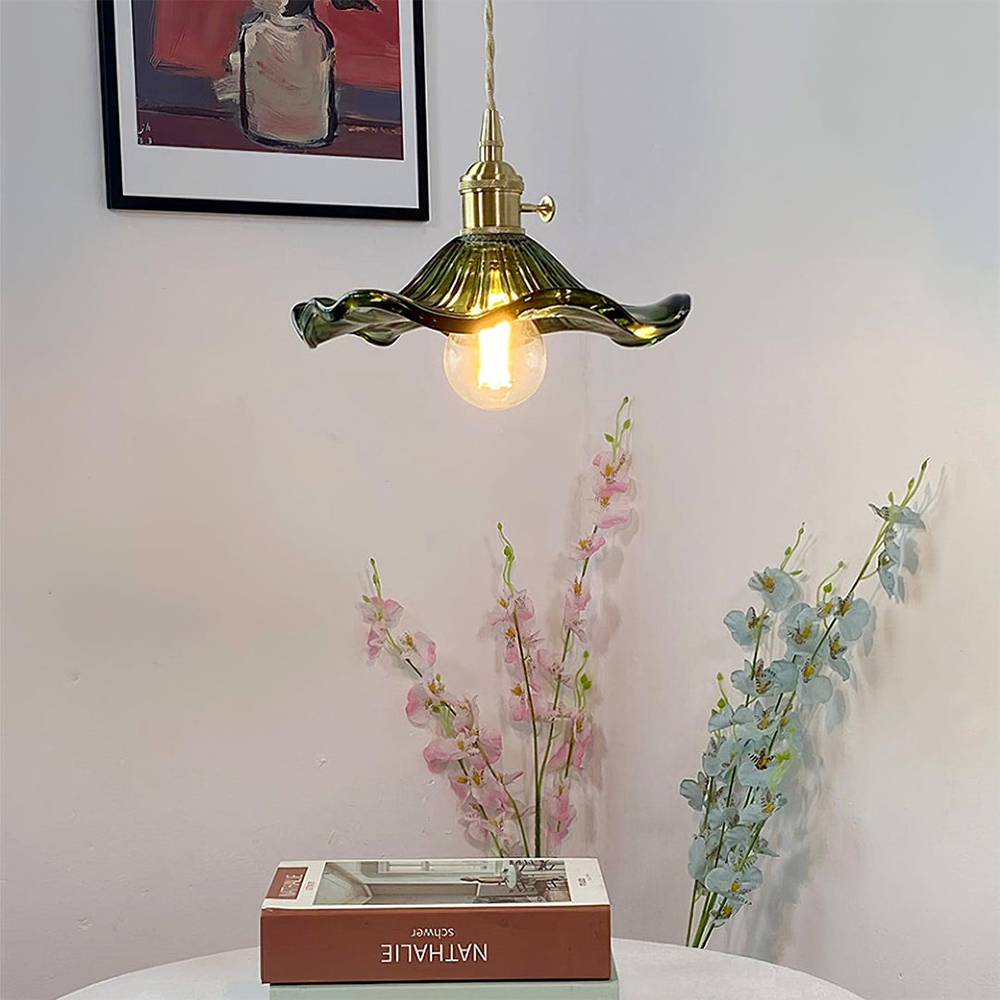 Elegant Flower Glass LED Pendant Light for Room Illumination