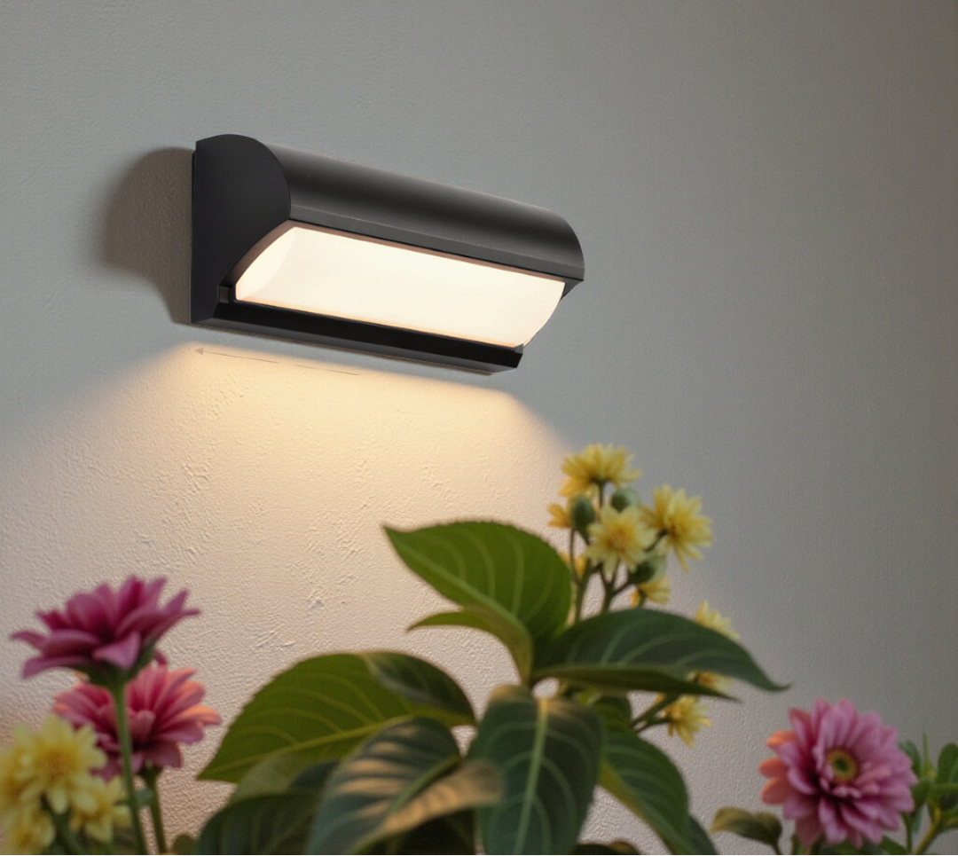 Rectangular LED Panel Outdoor Wall Light in Black