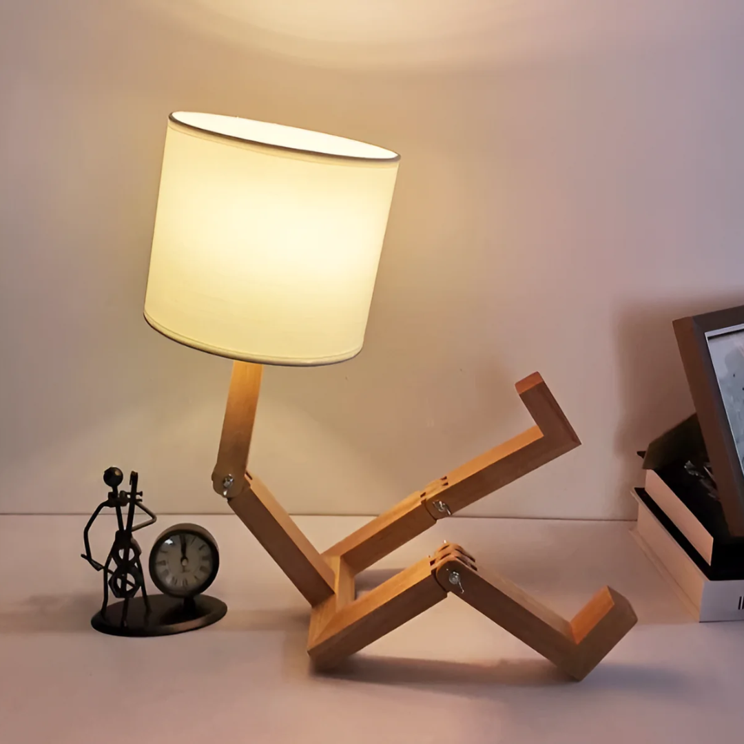 Adjustable Wooden Table Lamp with Unique Design