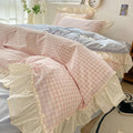 Ruffled Checkered Gingham Bedding Set