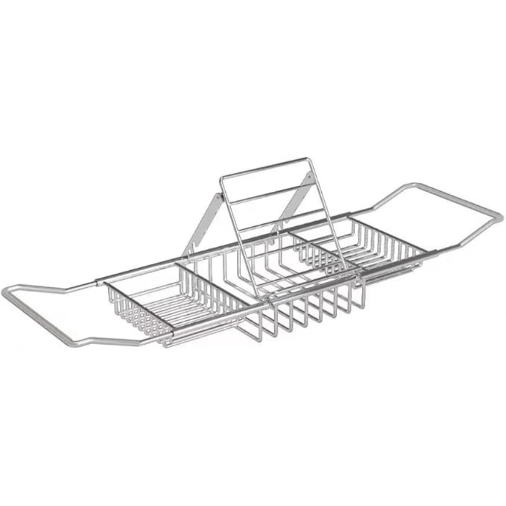 Stainless Steel Bathtub Caddy with Adjustable Features