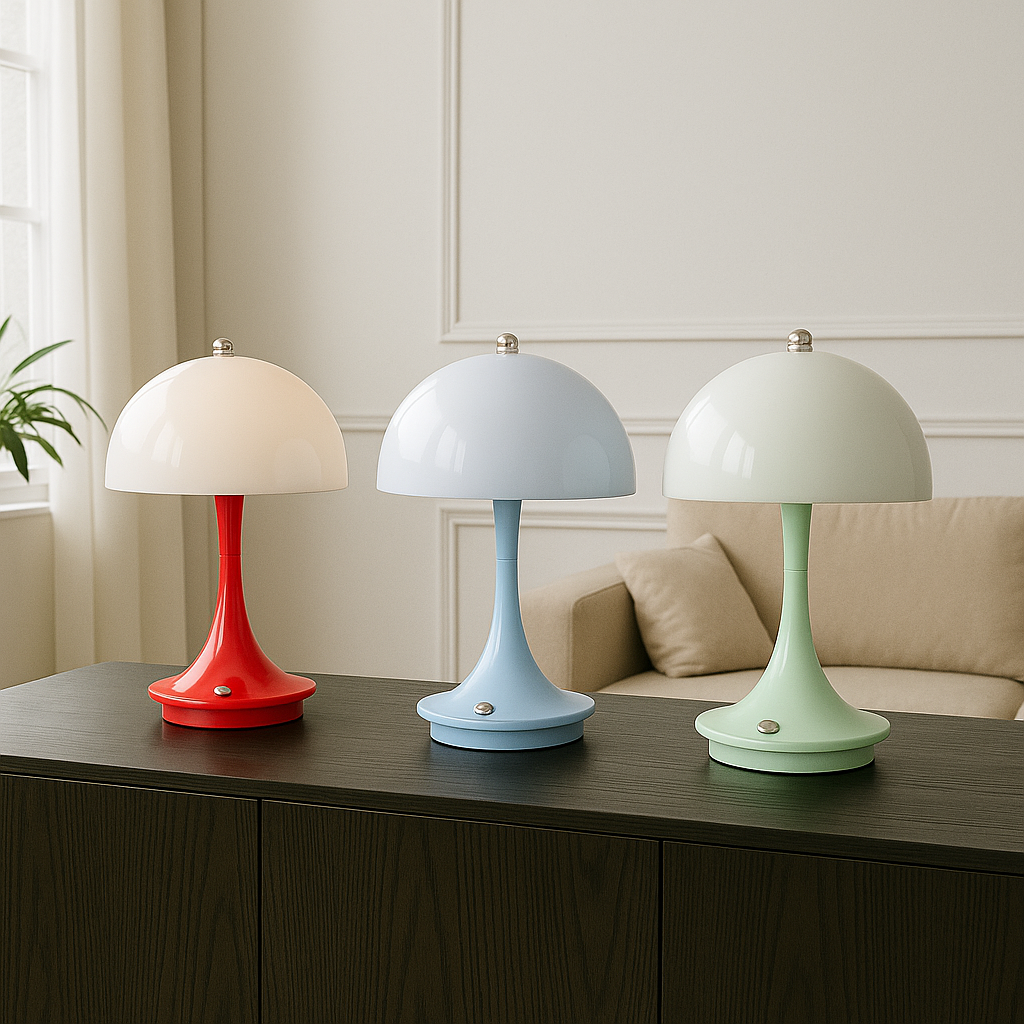 Table Lamp with Mushroom Design
