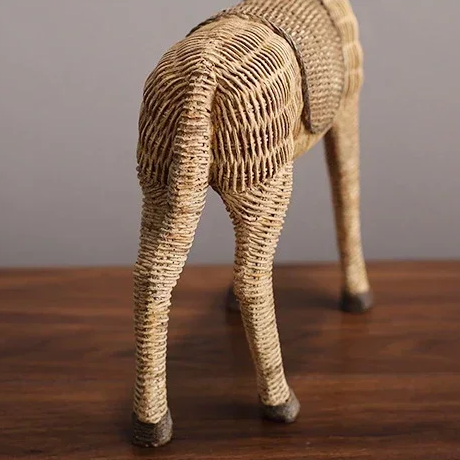 Artisan Woven Horse Figurine - Timeless Rustic Home Accent