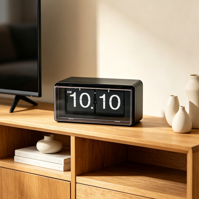 Vintage Style Flip Clock with Automatic Time Display