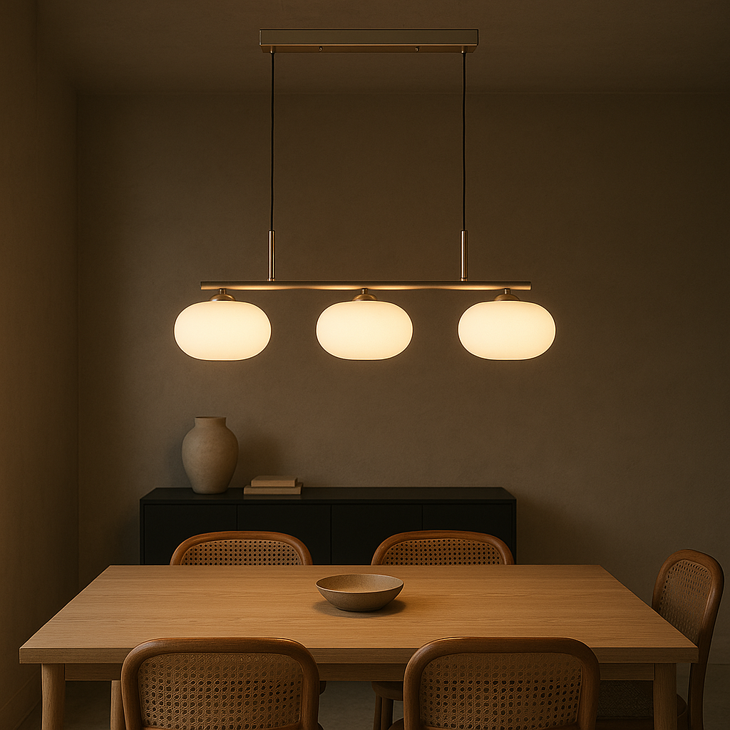 Contemporary 3-Bulb Bauhaus Style Island Hanging Light