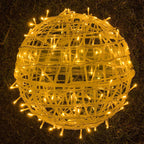 LED Sphere Lights with Metal Wire Ball Design for Hanging Decor