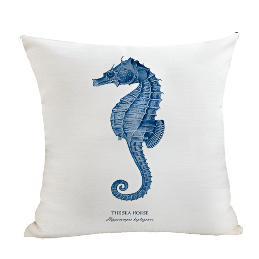 Embroidered Cushion Cover with Ocean Design