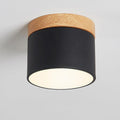Flush Mount LED Ceiling Light with Wooden Accent in Scandinavian Style