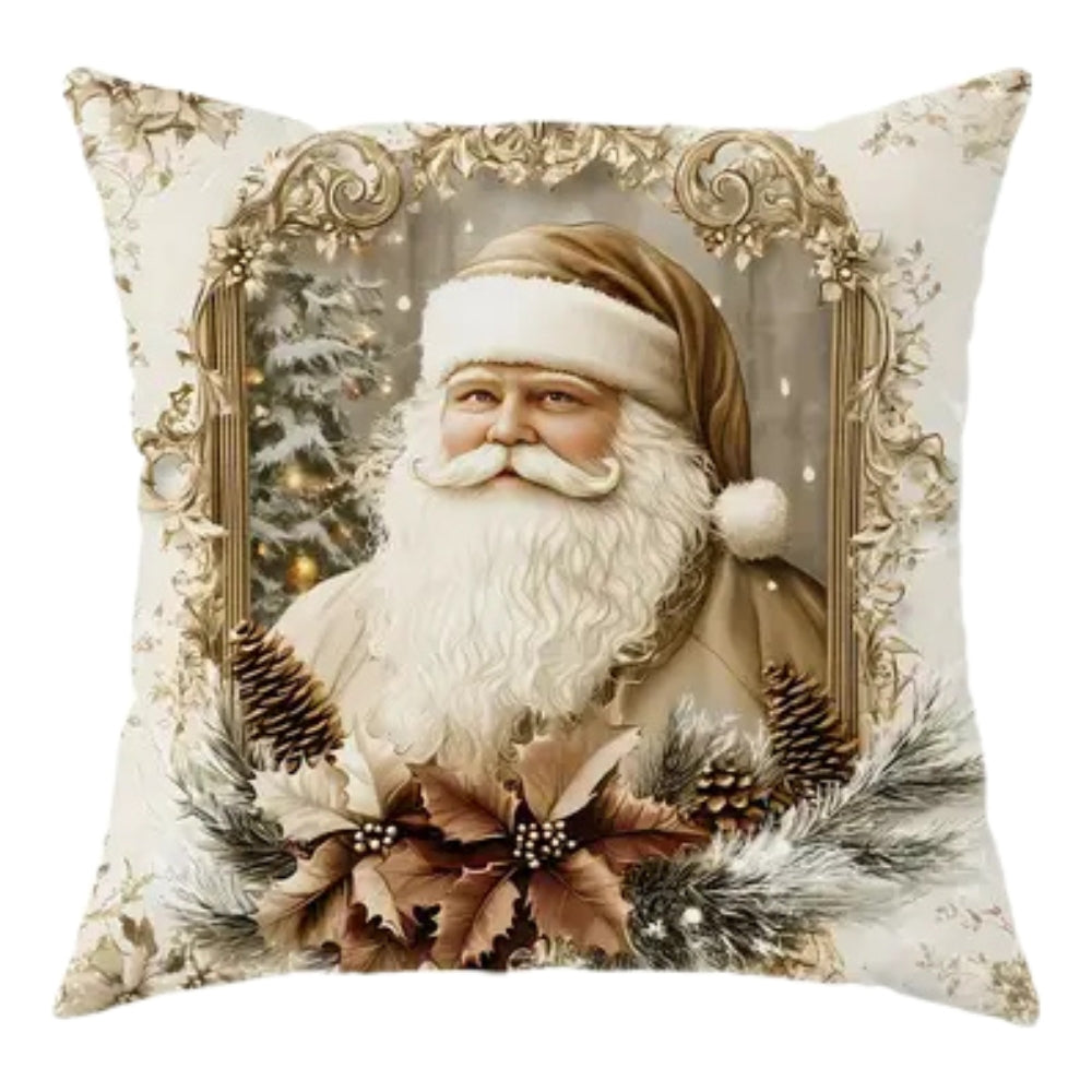Velvet Cushion Cover for Christmas Decor in Gold