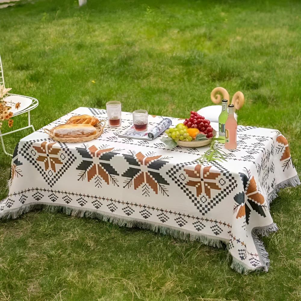 Moroccan Pattern Picnic Blanket - Boho Style Mat for Outdoor Use