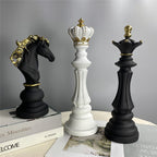 Elegant Chess Piece Statues - King, Queen & Knight Home Accent