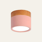 Sleek Modern LED Ceiling Fixture with Wood Accent