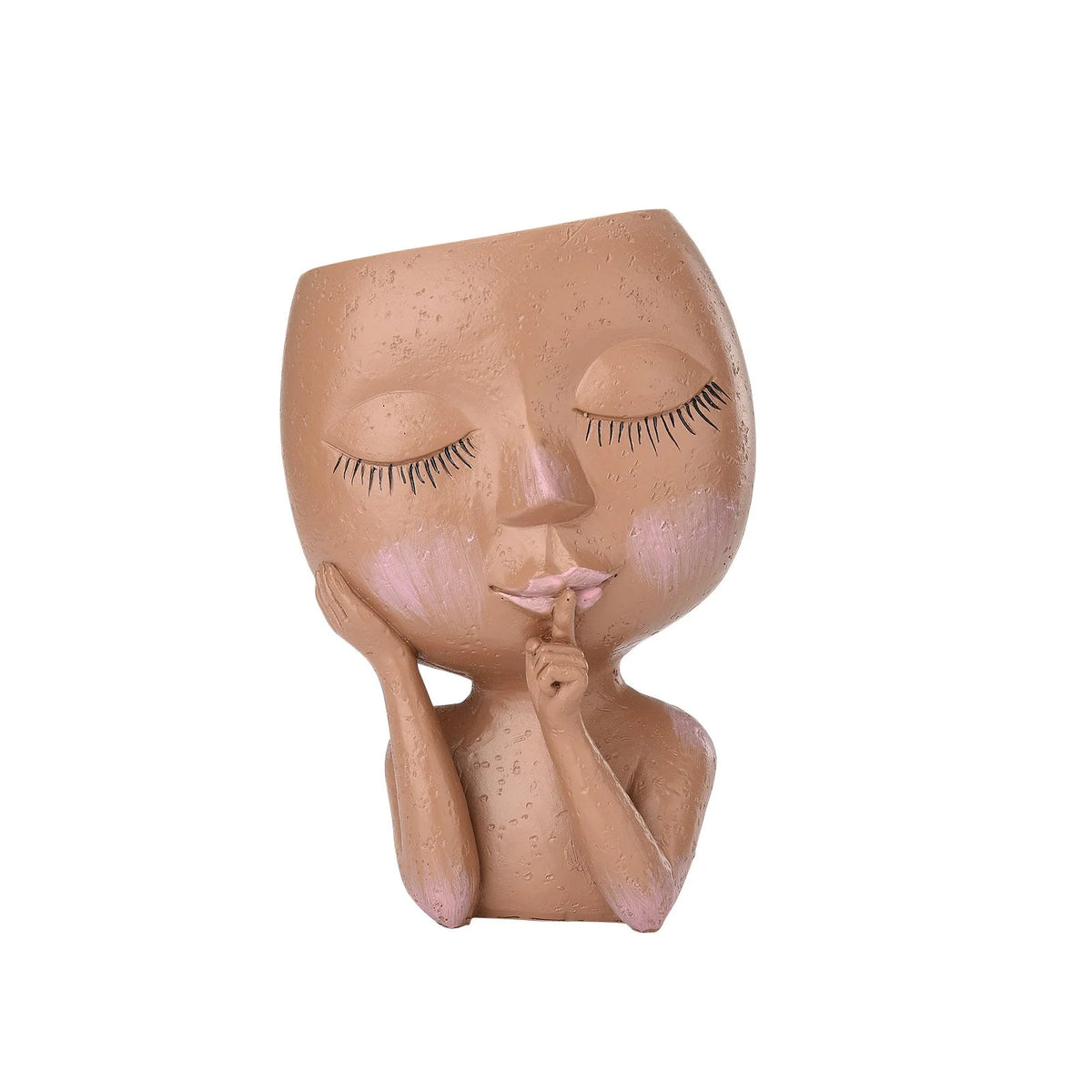 Plant Pot Goddess Face Resin With Drainage