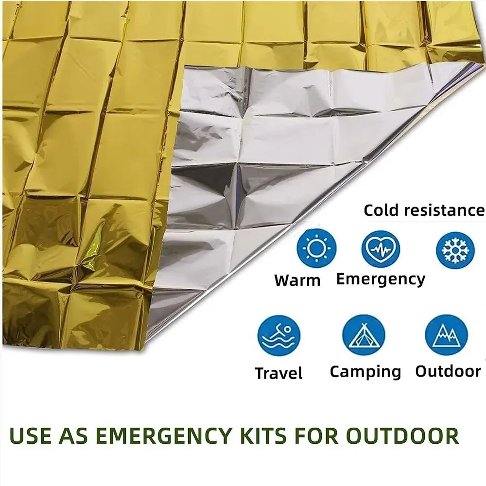 Emergency Poncho Blanket Reflective Insulation Water-Resistant