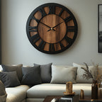 Classic Wooden Wall Clock with Roman Numerals