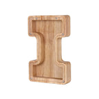 Piggy Bank Personalized Letter Sustainable Wood & Acrylic