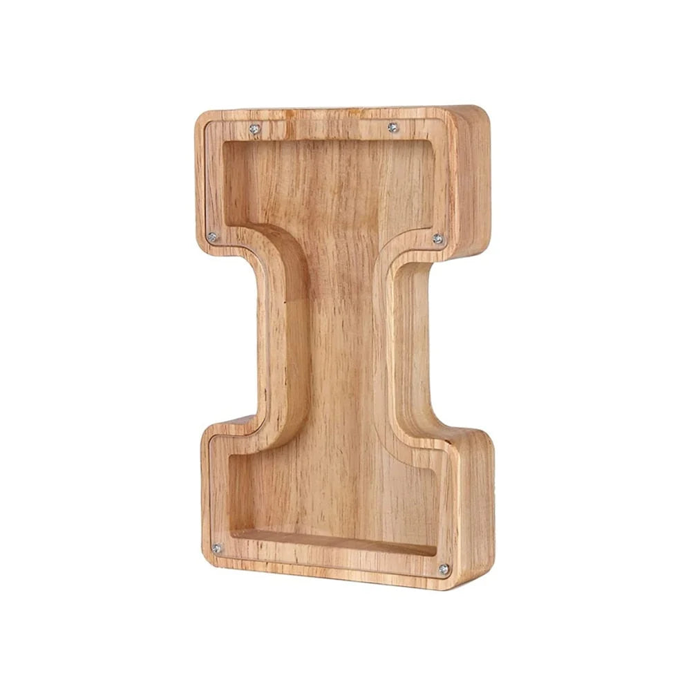 Piggy Bank Personalized Letter Sustainable Wood & Acrylic