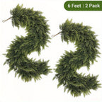 Artificial Green Christmas Garland for Mantle and Stair Decoration